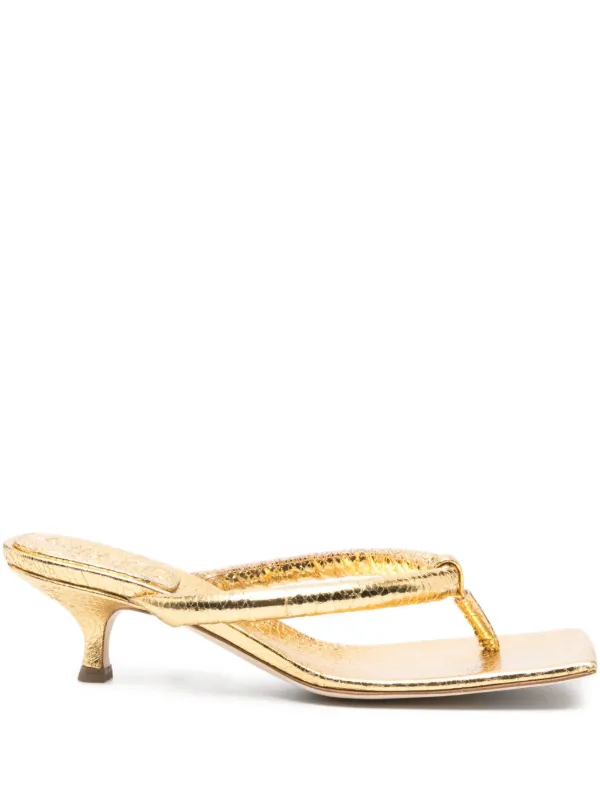 A.W.A.K.E. Mode 60mm Knotted Square-toe Sandals in Gold