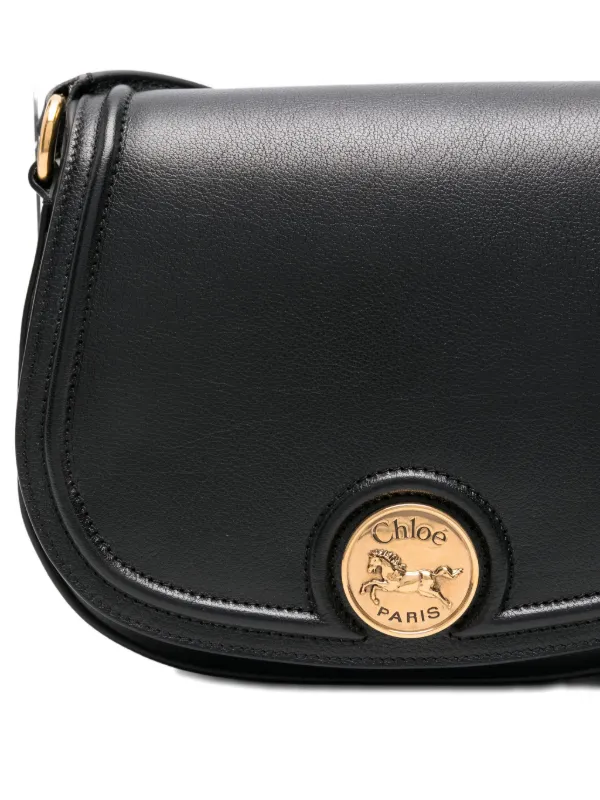 Chloé Horse Medal レザーショルダーバッグ | ブラック | FARFETCH JP