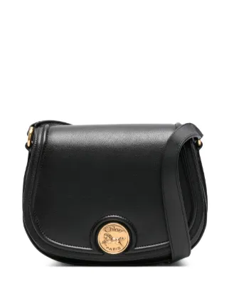 Chloé 黒 レザー ショルダーバッグ Chloé Horse Medal レザーショルダーバッグ | ブラック | FARFETCH JP