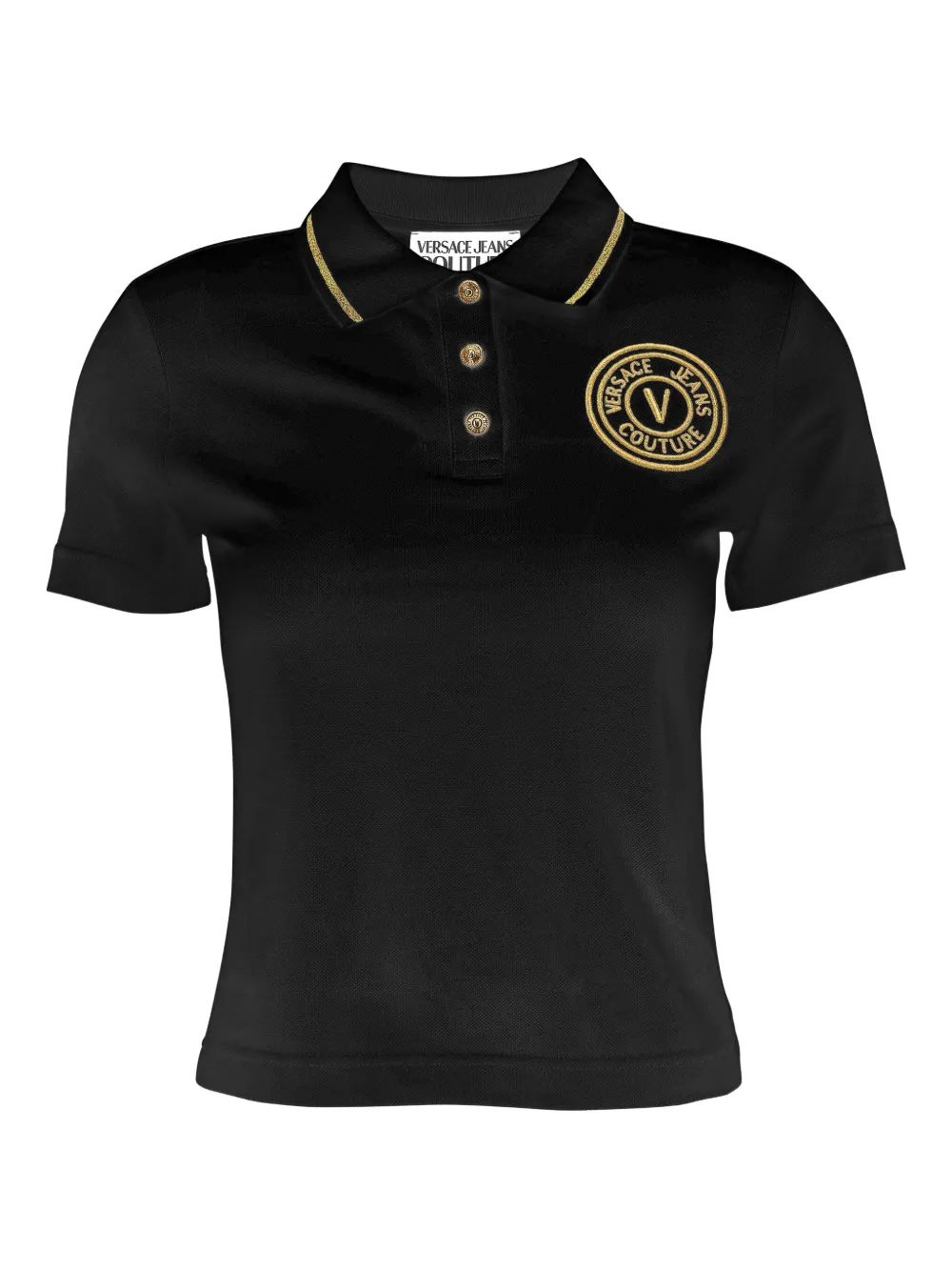 Versace Jeans Couture embroidered-logo polo shirt | Black | Image 1