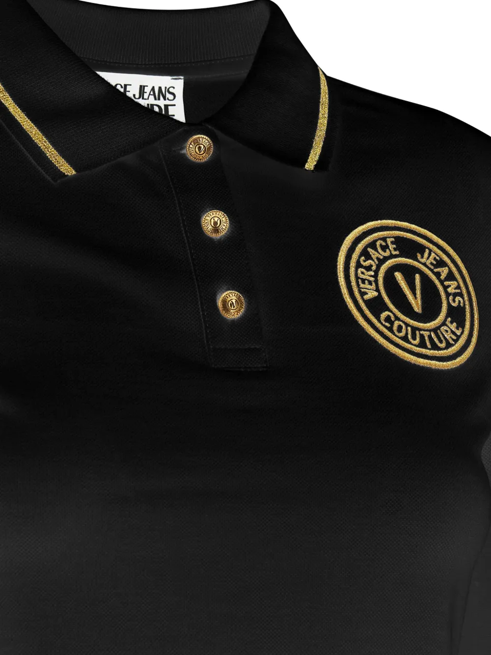 Versace Jeans Couture Poloshirt met geborduurd logo Zwart