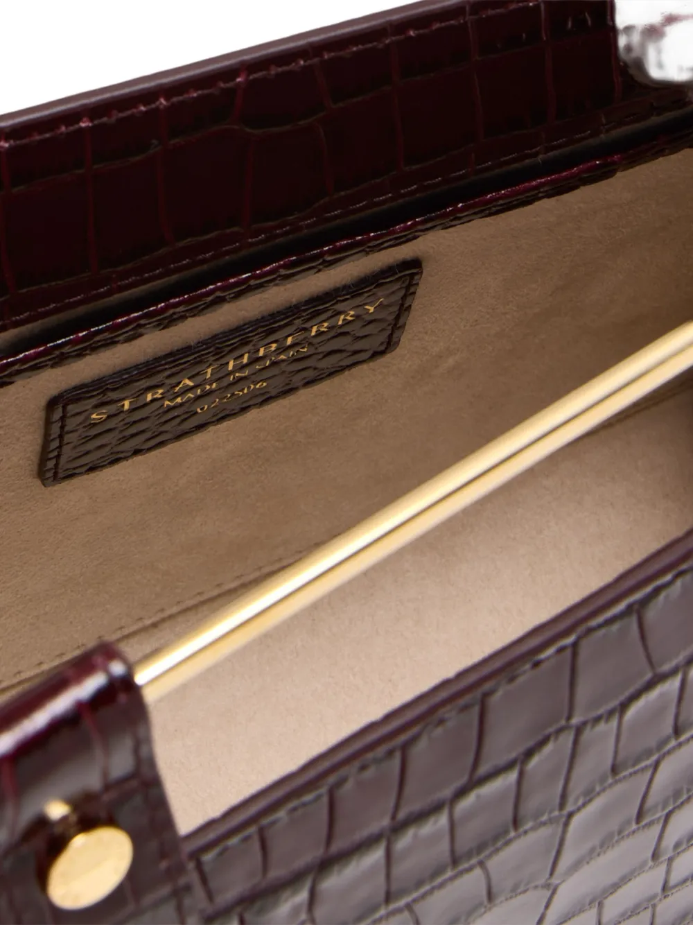 Strathberry Kleine shopper met krokodillen-reliëf en handvat Rood