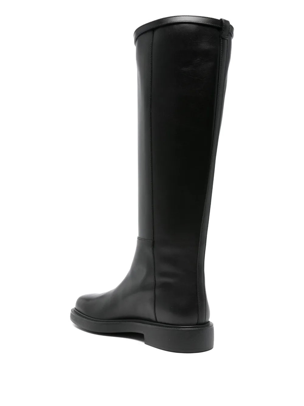 Tod's leather t-buckle knee-high boots Black