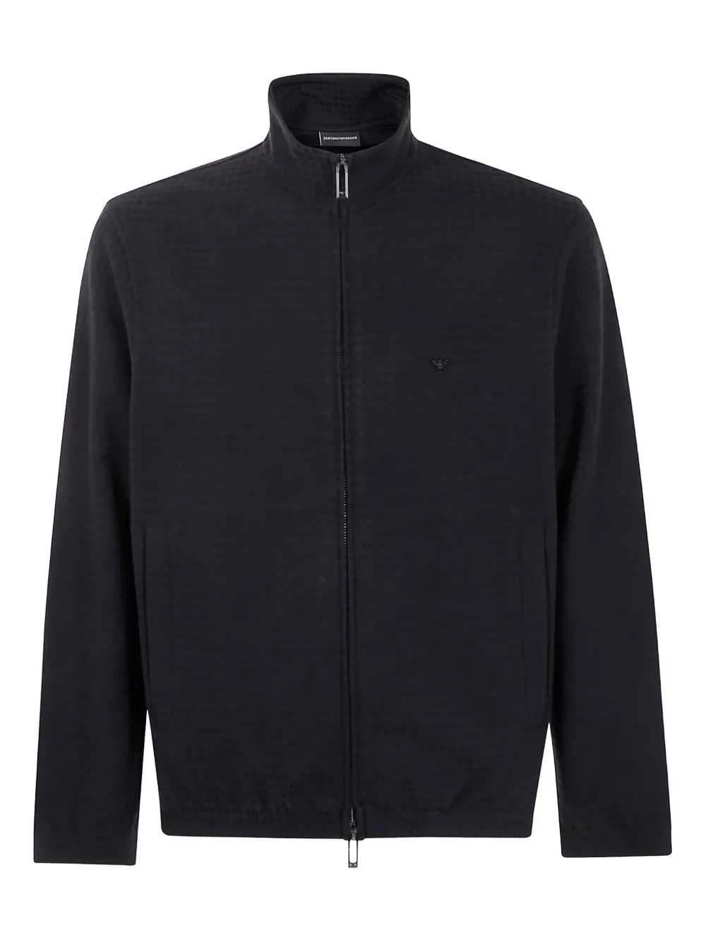 Emporio Armani Sweater met jacquard en rits Zwart