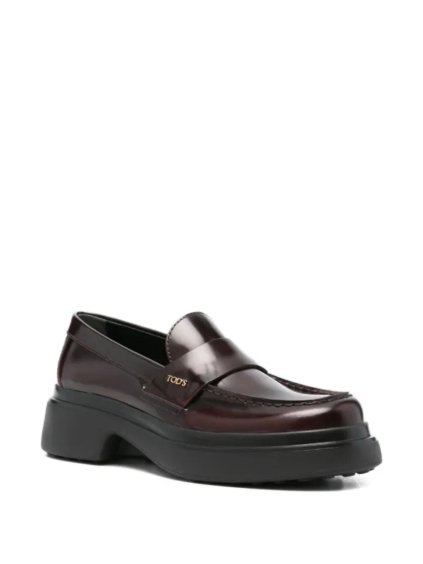 Tod's レザーローファー | レッド | FARFETCH JP