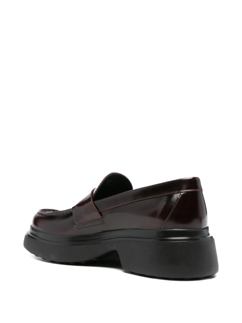 Tod's leather platform loafers Red