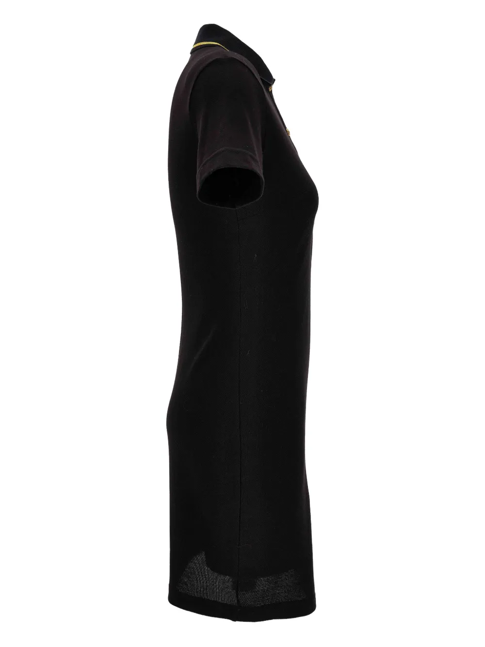 Versace Jeans Couture Embroidered-logo Polo Mini Dress In Black