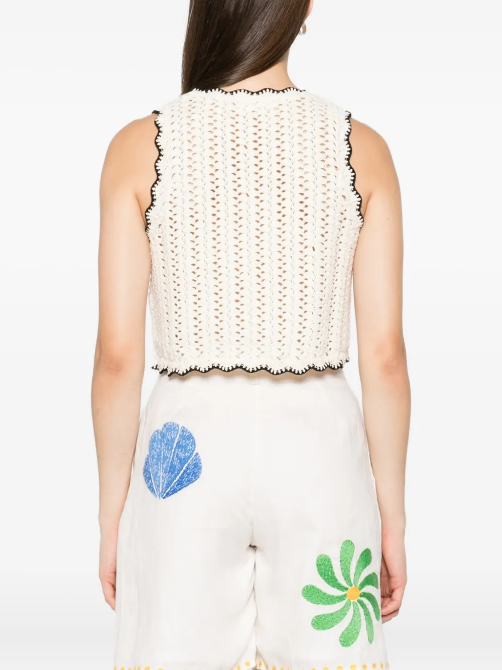 Ba&sh Crochet Tie-front Vest