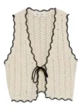 Ba&Sh crochet tie-front vest - White