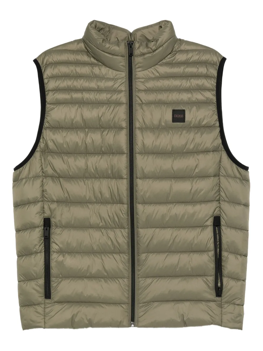 BOSS Odeno quilted zip-front gilet Groen
