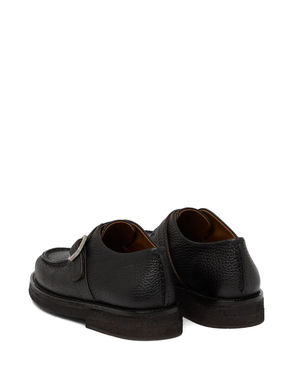 Marsèll Buckled Pebbled Loafers In Black