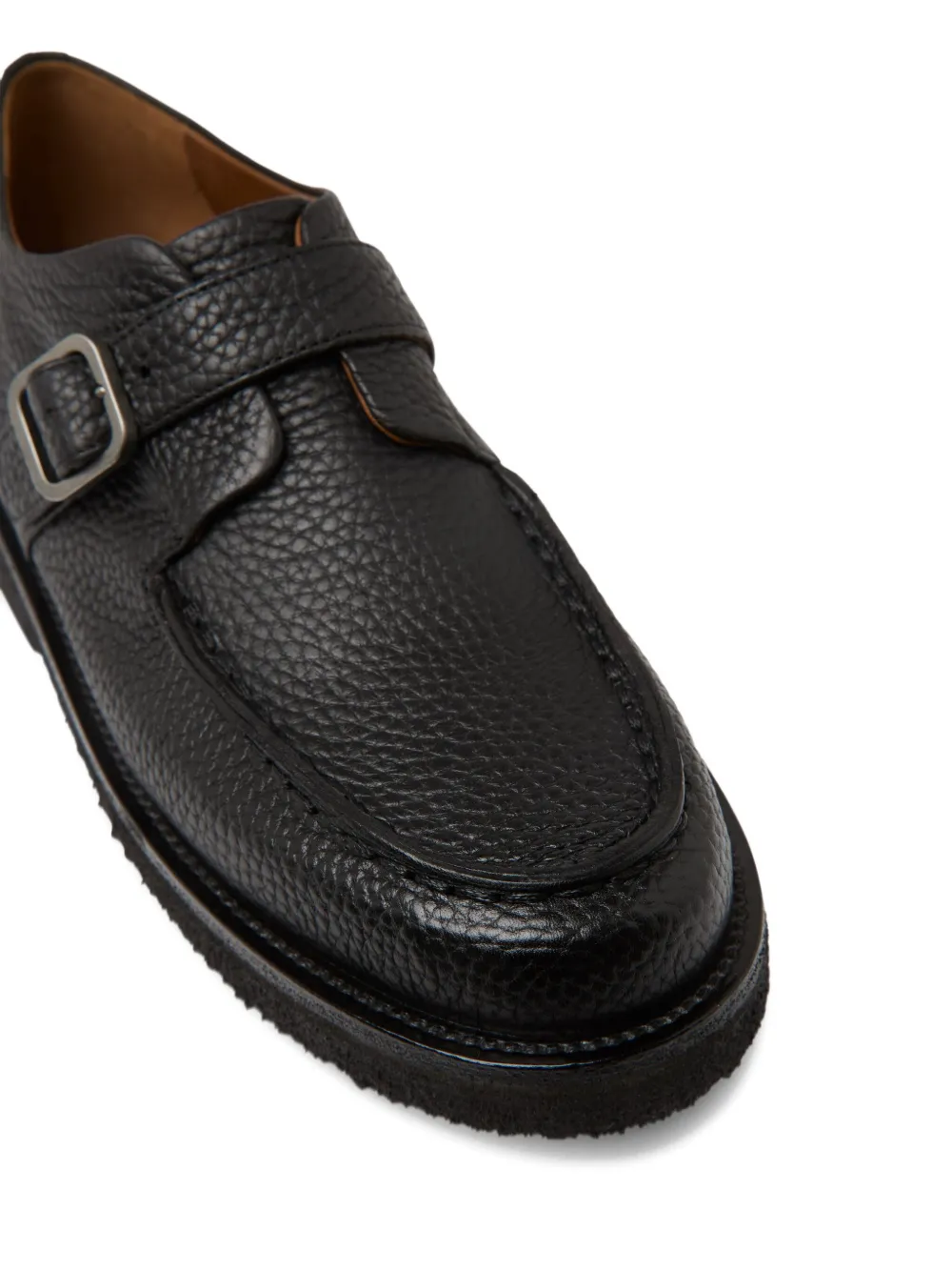 Marsèll Buckled Pebbled Loafers In Black