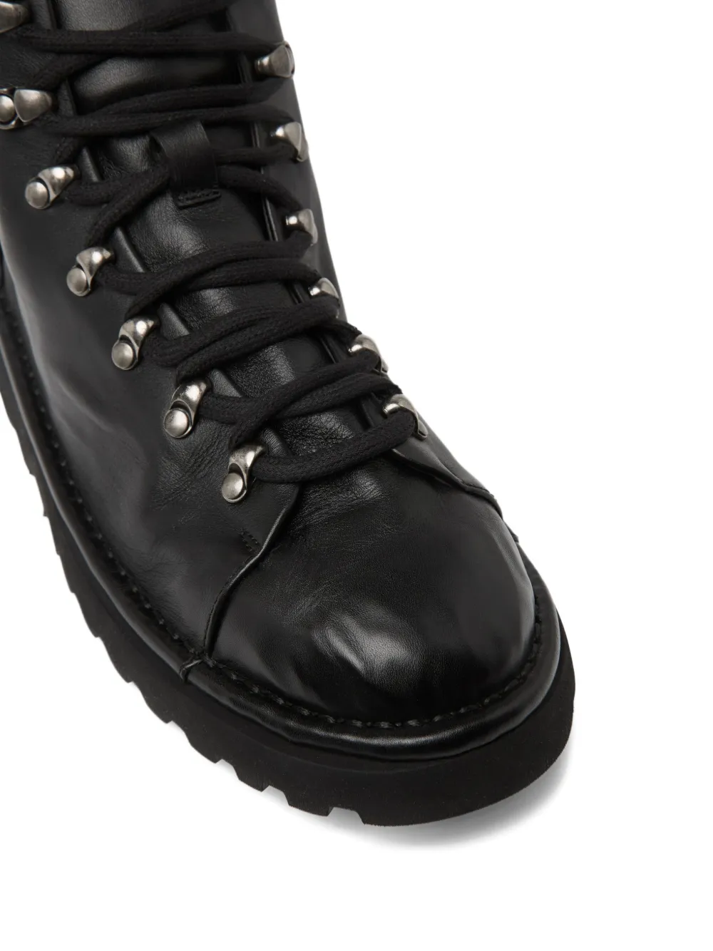 Marsèll Leren veterlaarzen Zwart