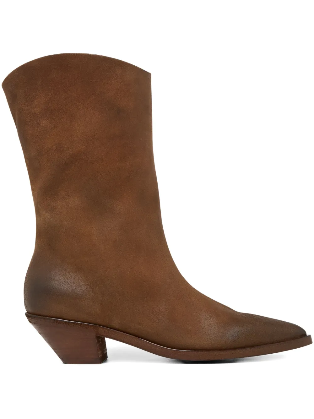 Marsèll Pointed-toe Leather Cowboy Boots In Brown