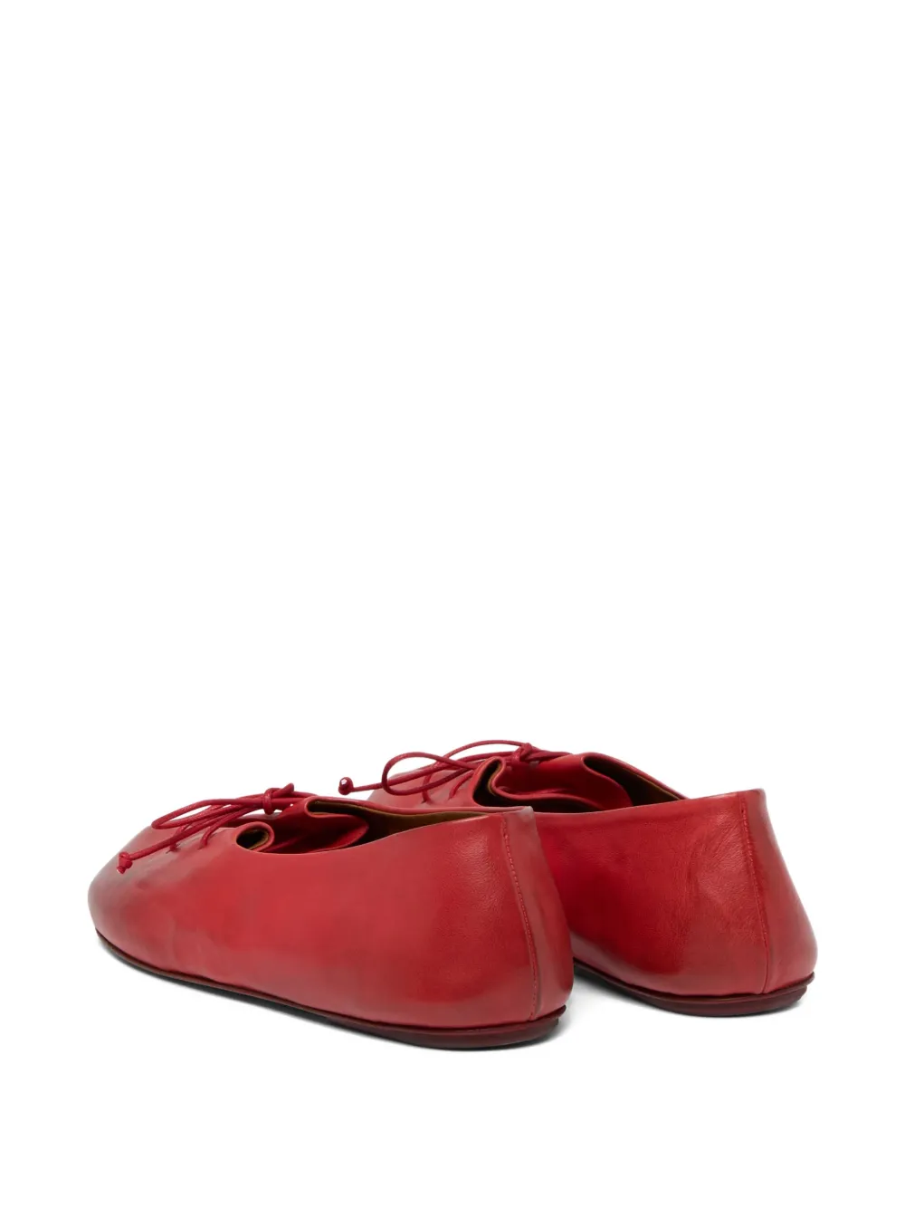 Marsèll Girella lace-up round-toe ballet flats Red