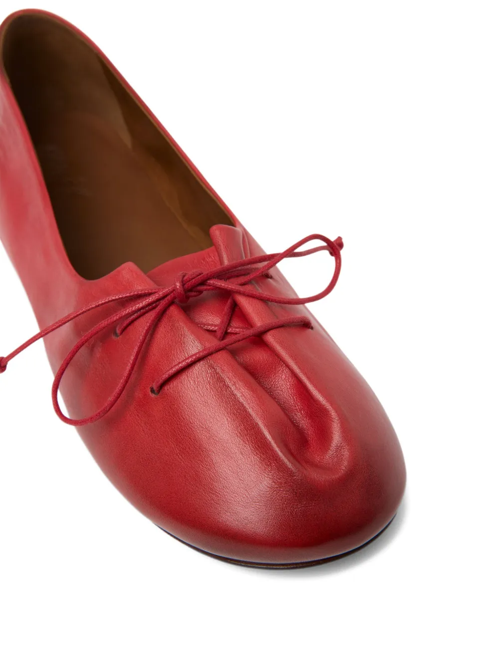 Marsèll Girella lace-up round-toe ballet flats Red