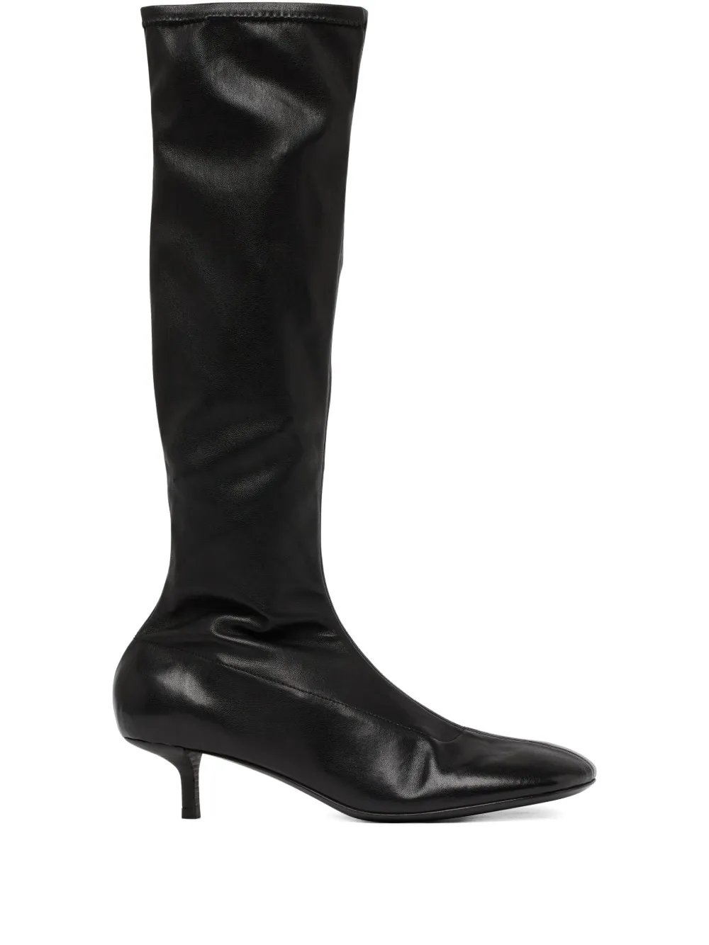 Marsèll Leather Kitten-heel Boots In Black