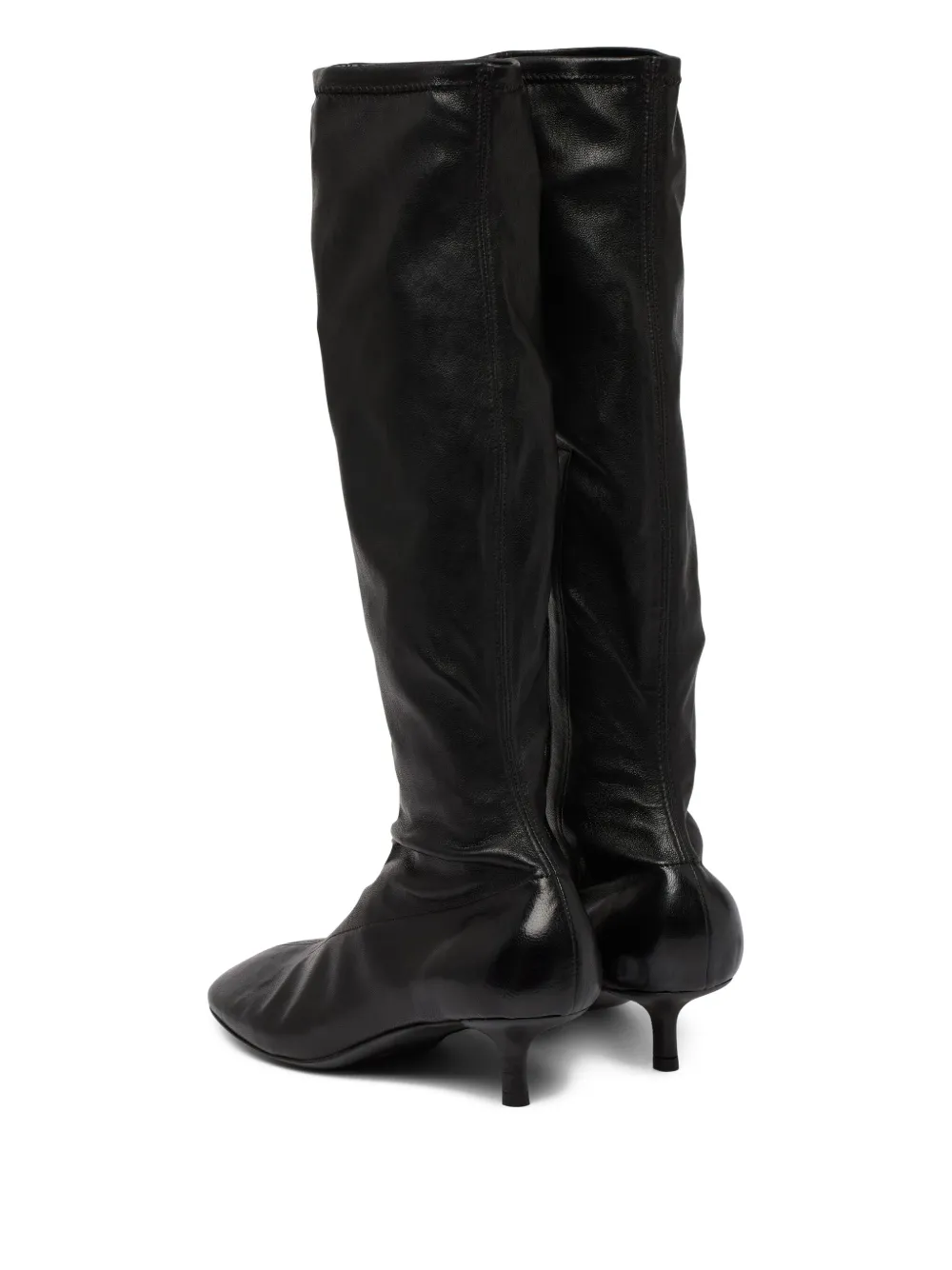Marsèll Leather Kitten-heel Boots In Black