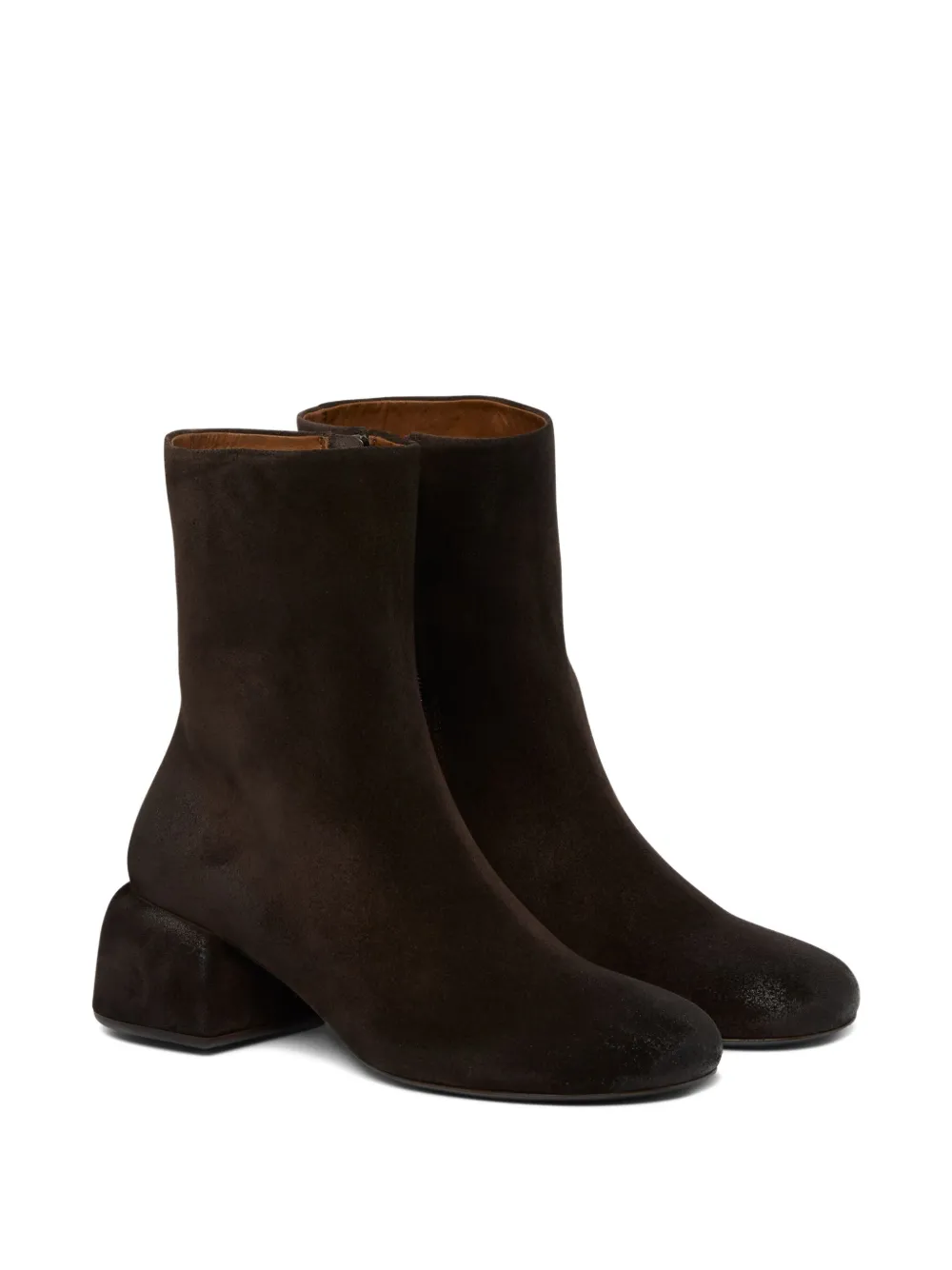 Marsèll Basata suede block-heel boots Brown