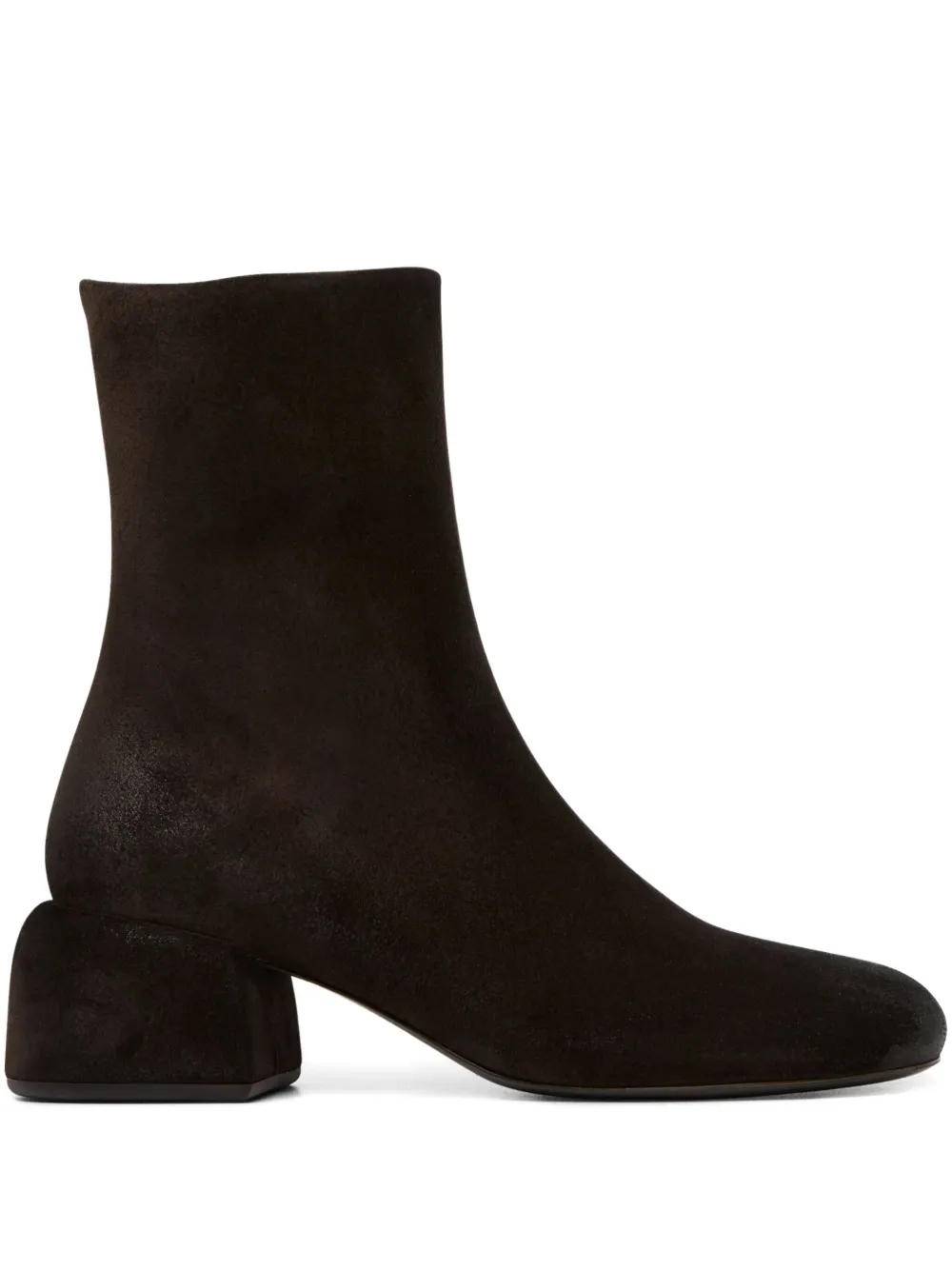Marsèll Basata suede block-heel boots Brown