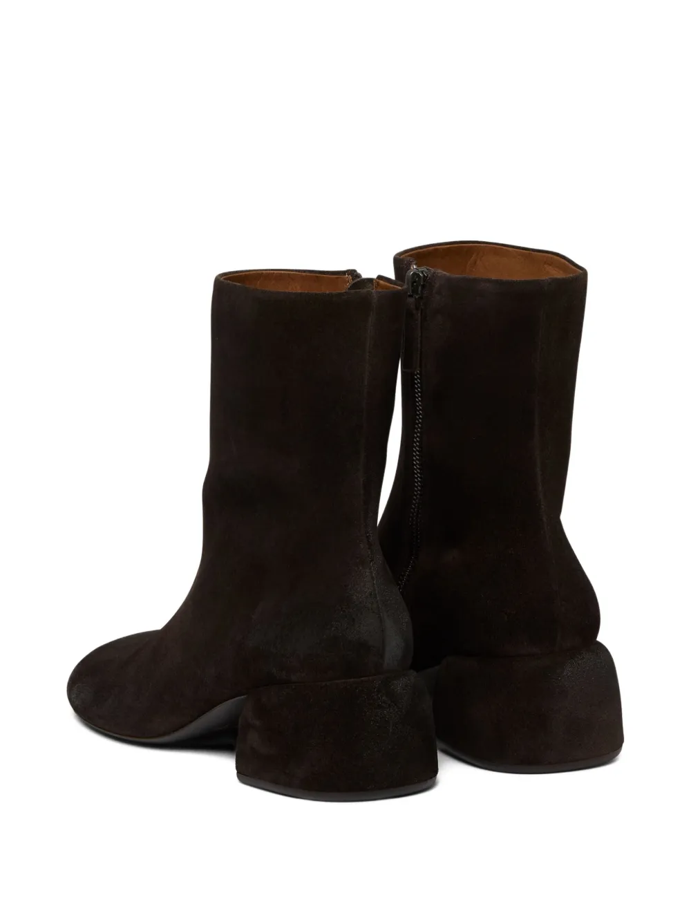 Marsèll Basata suede block-heel boots Brown