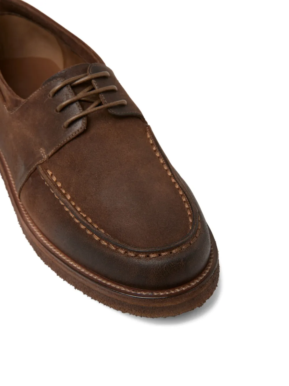 Marsèll leather lace-up boat shoes Brown