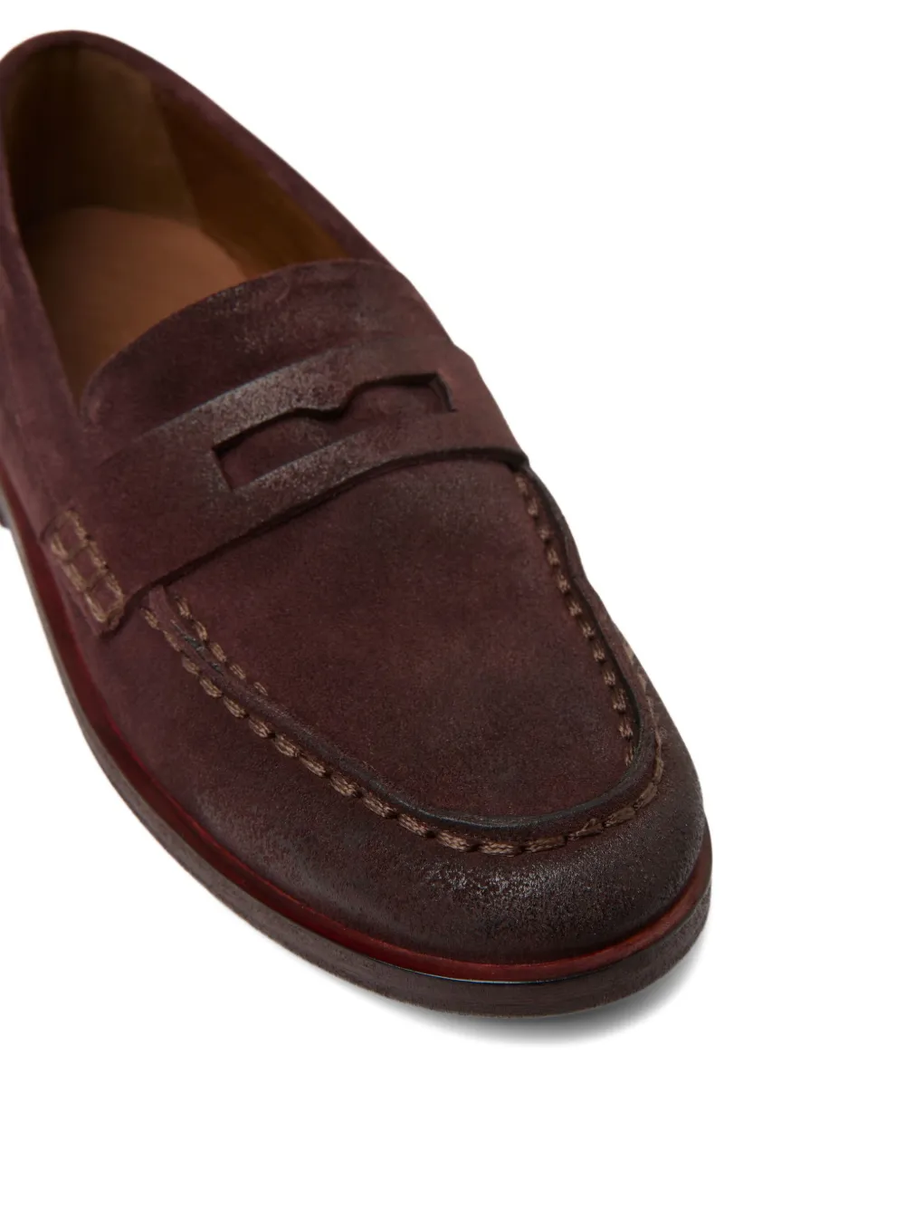 Marsèll penny suede loafers Red
