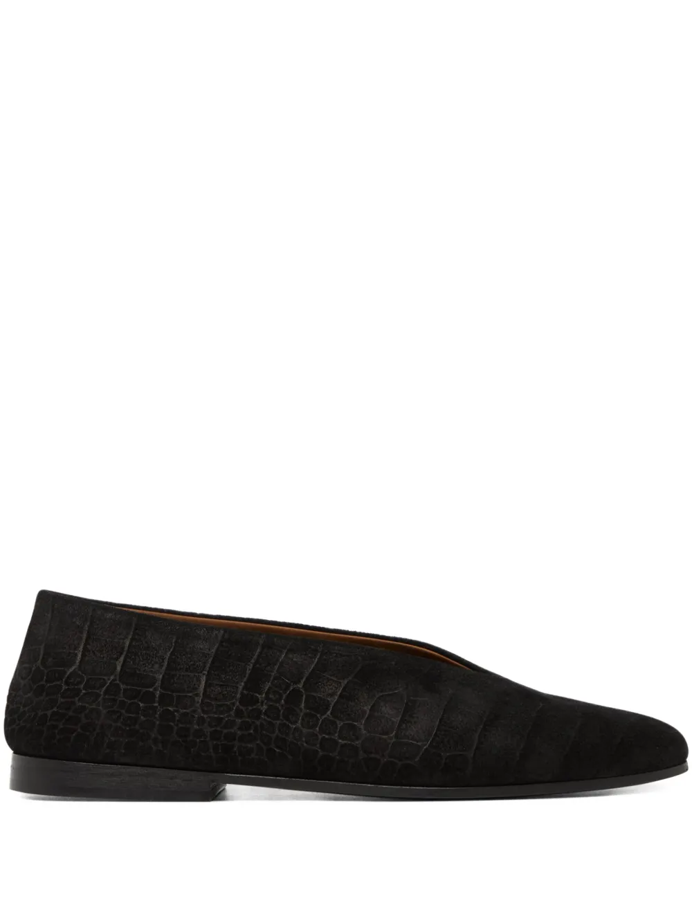 Marsèll Crocodile-effect Ballet Flats In Black