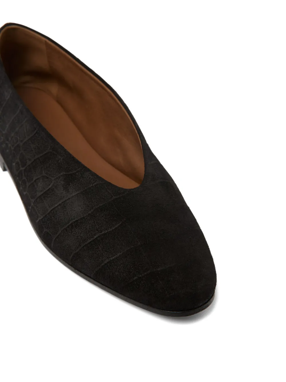 Marsèll Scivolo Embossed Suede Ballerina Flats In Black