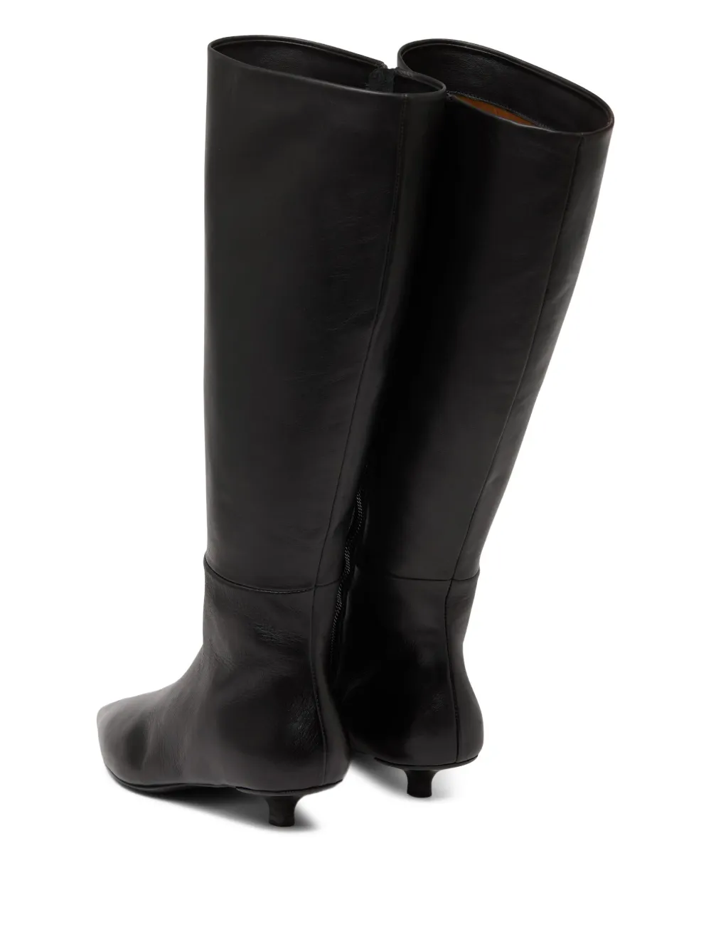 Marsèll leather pointed-toe knee-high boots Black