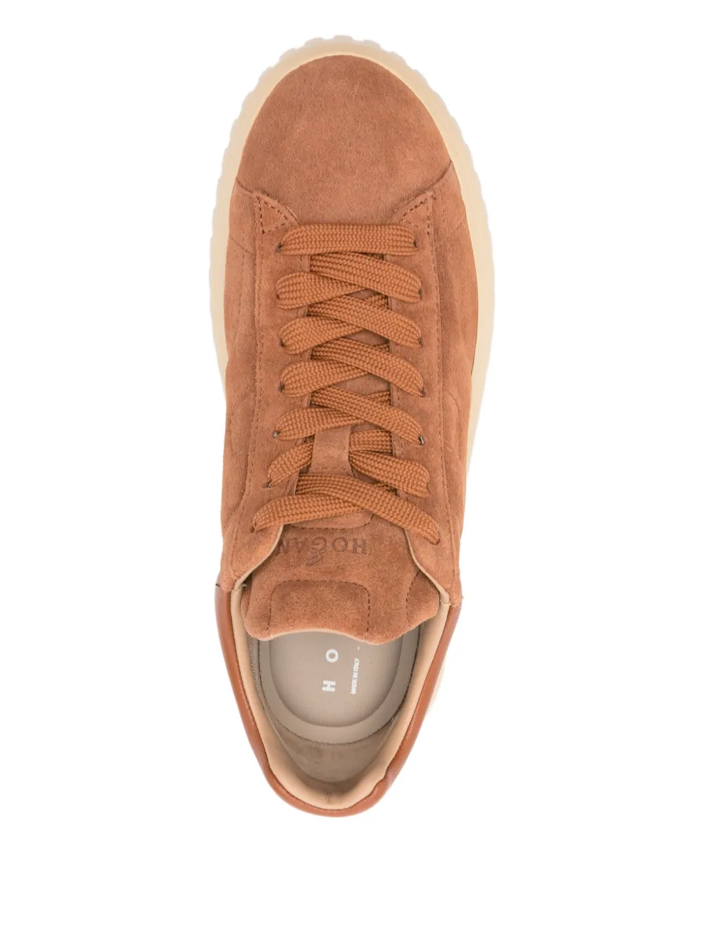 Hogan H-Stripes suede platform sneakers Brown