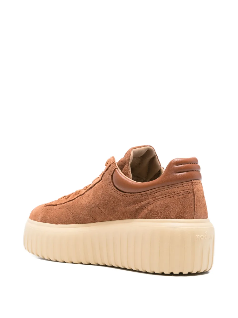 Hogan H-Stripes suede platform sneakers Brown