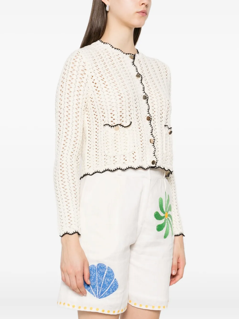Ba&Sh Sheila vest met gewelfde afwerking Beige