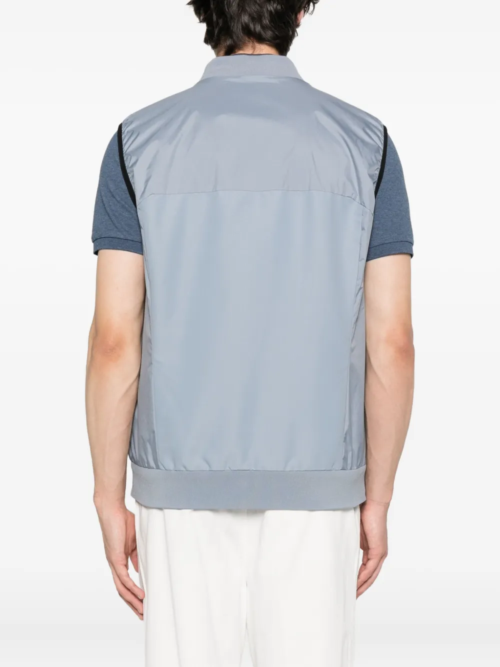 BOSS Gridlyte mouwloos gilet met rits Grijs