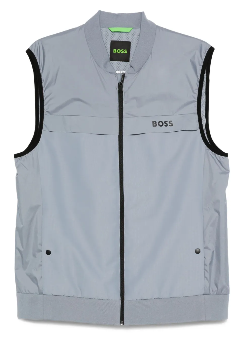 BOSS Gridlyte mouwloos gilet met rits Grijs