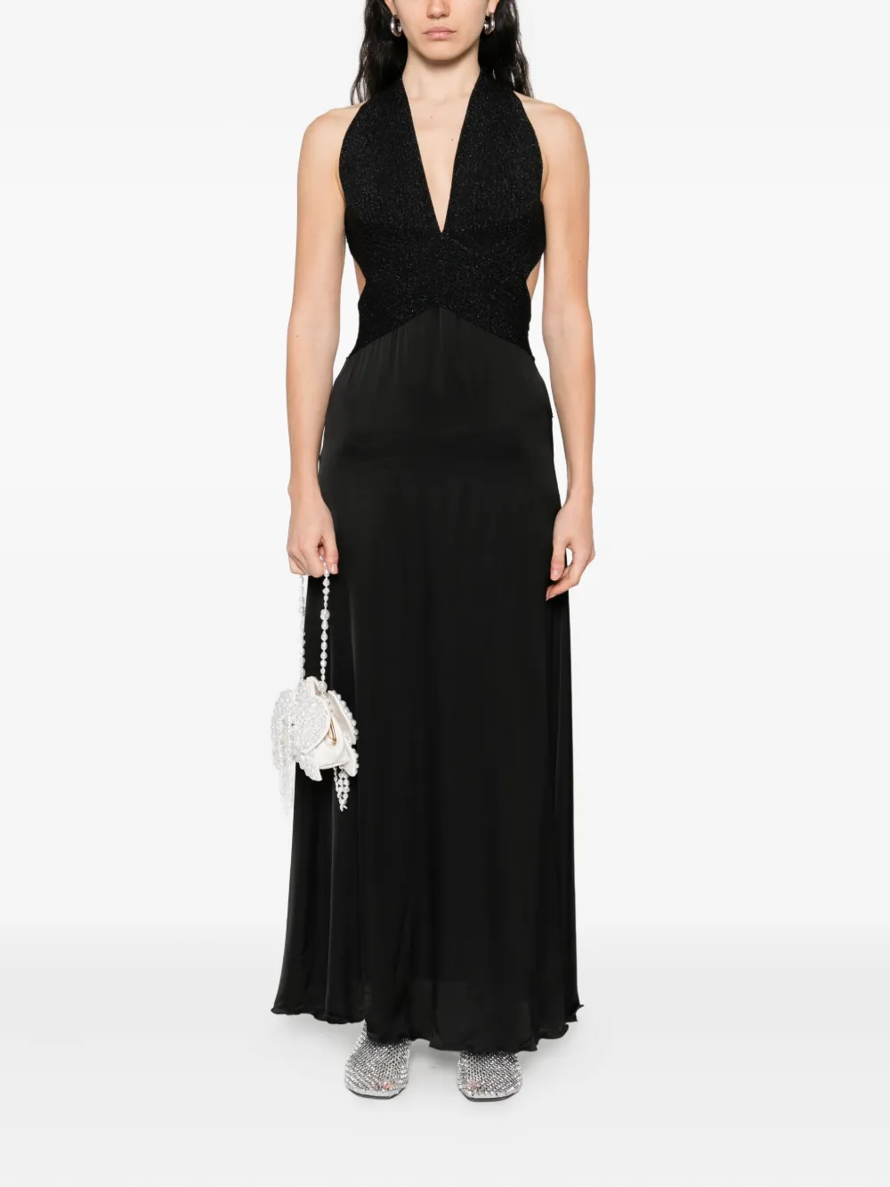 MARIUCCIA MILANO cross-strap midi dress - Zwart