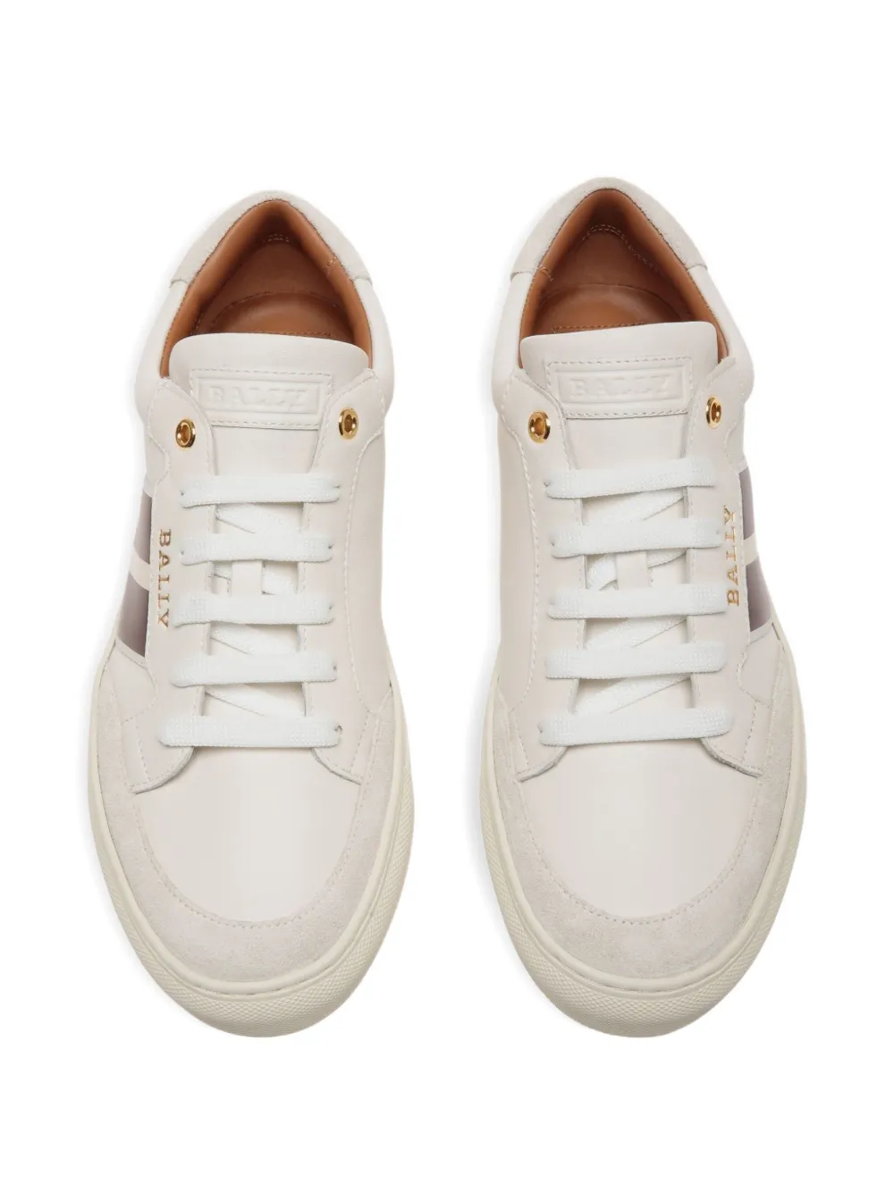 Bally Gestreepte leren sneakers Wit