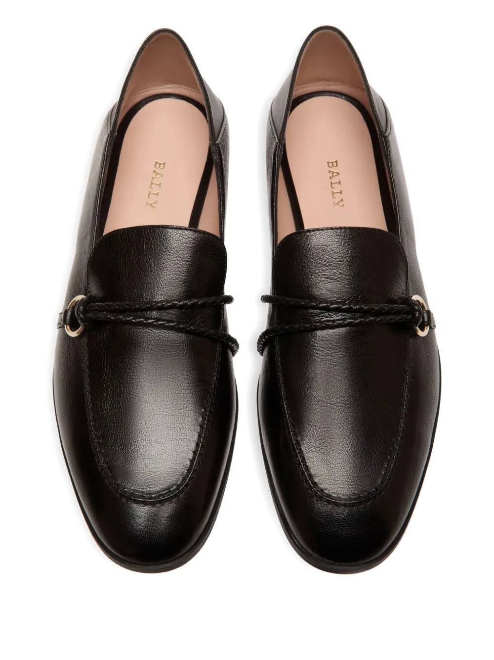 Bally braided leather loafers Black