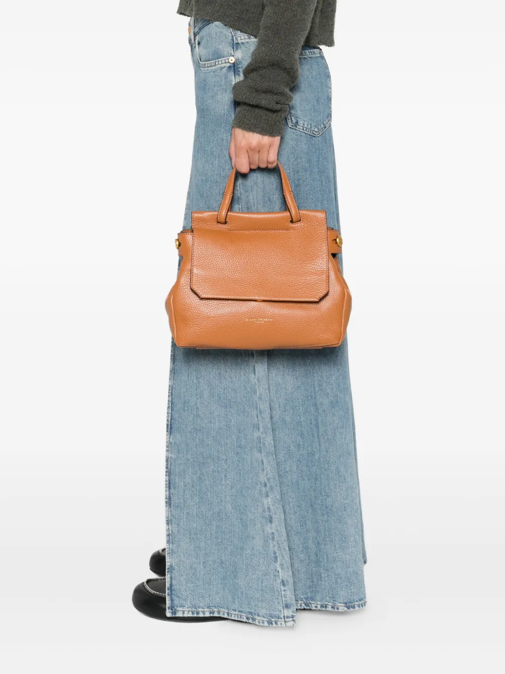 GIANNI CHIARINI Ottavia leren shopper Bruin