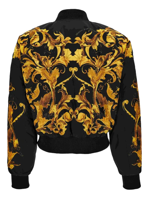 VERSACE バロック柄 ジャケット Versace Jeans Couture バロック ボンバージャケット | ブラック