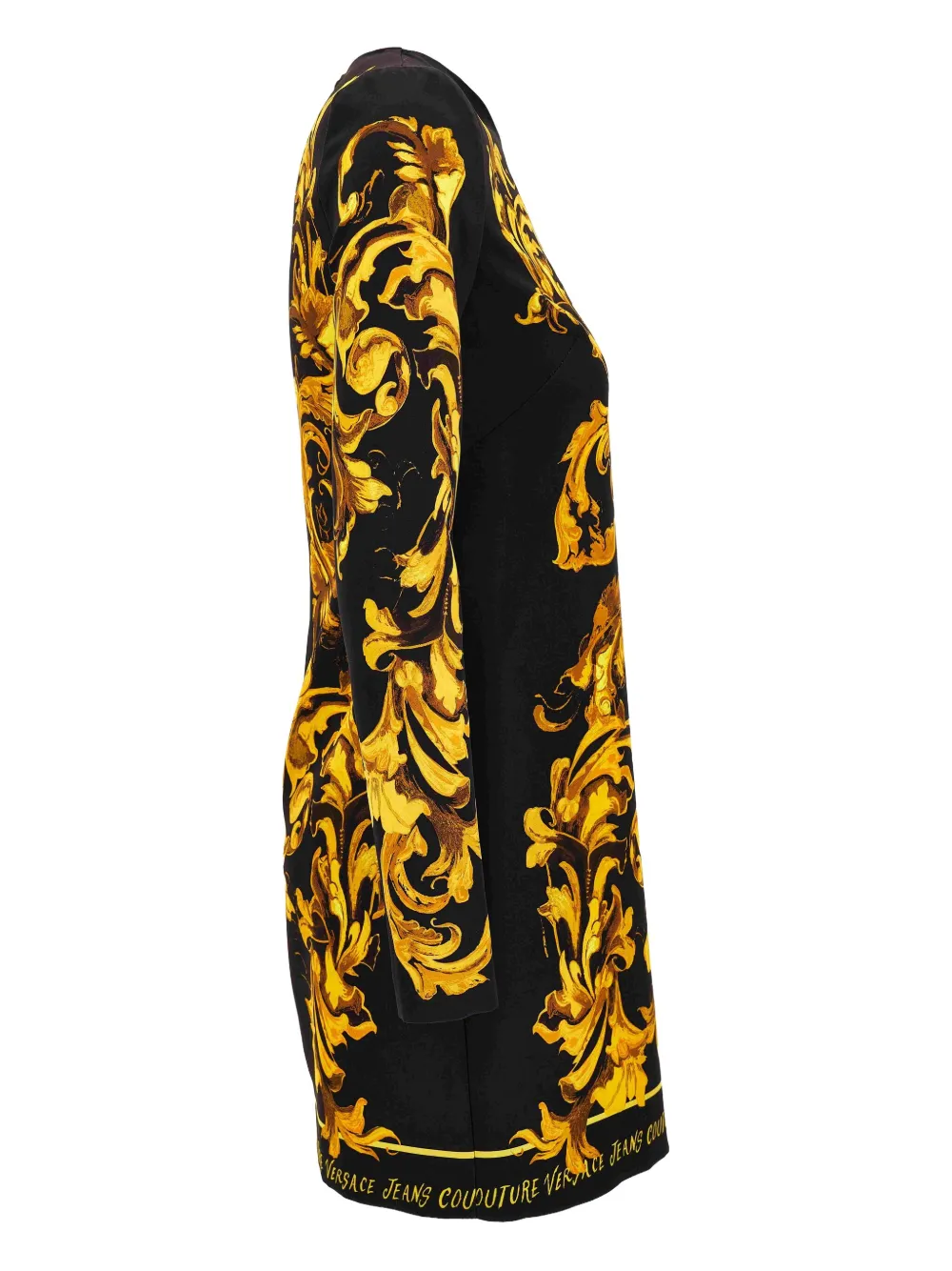 Versace Jeans Couture Midi-jurk met barokprint en lange mouwen Zwart