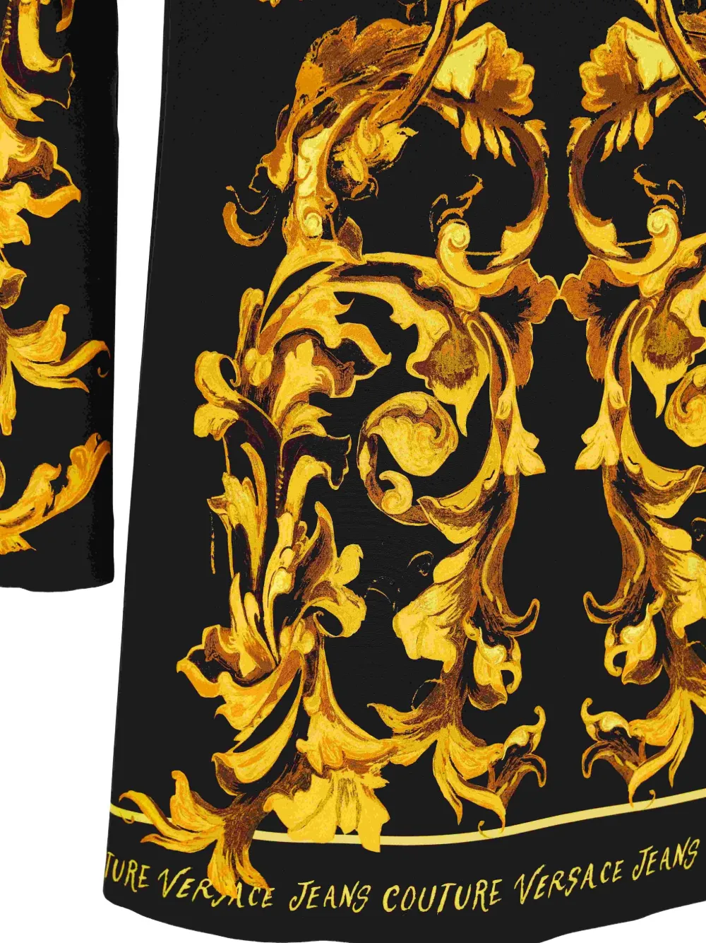 Versace Jeans Couture Midi-jurk met barokprint en lange mouwen Zwart
