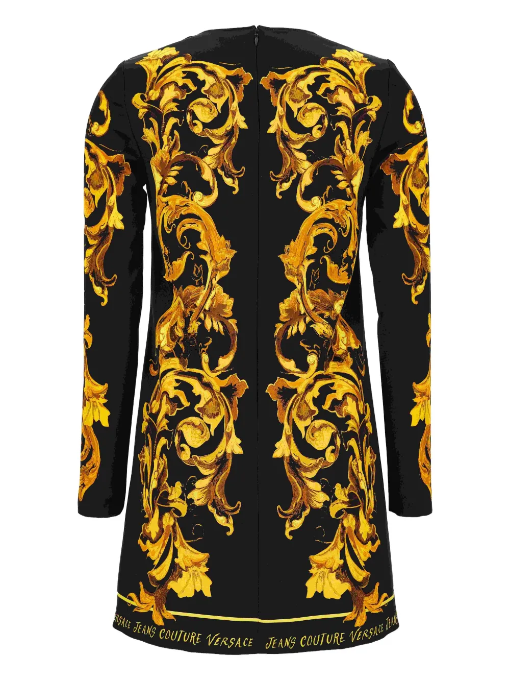 Versace Jeans Couture baroque-print long-sleeve midi dress - Zwart