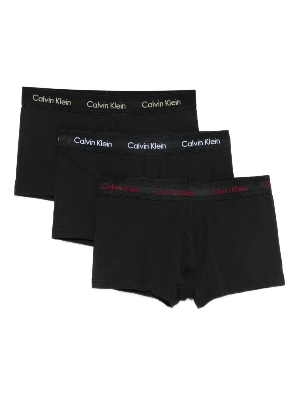 Calvin Klein Underwear Drie boxershorts met logoband Zwart