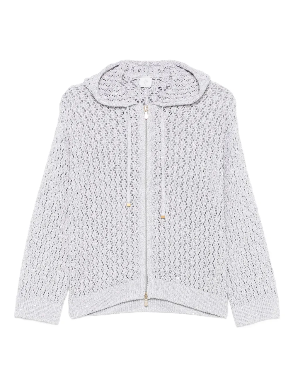 Eleventy Hooded Zip-fastening Cardigan In Gray