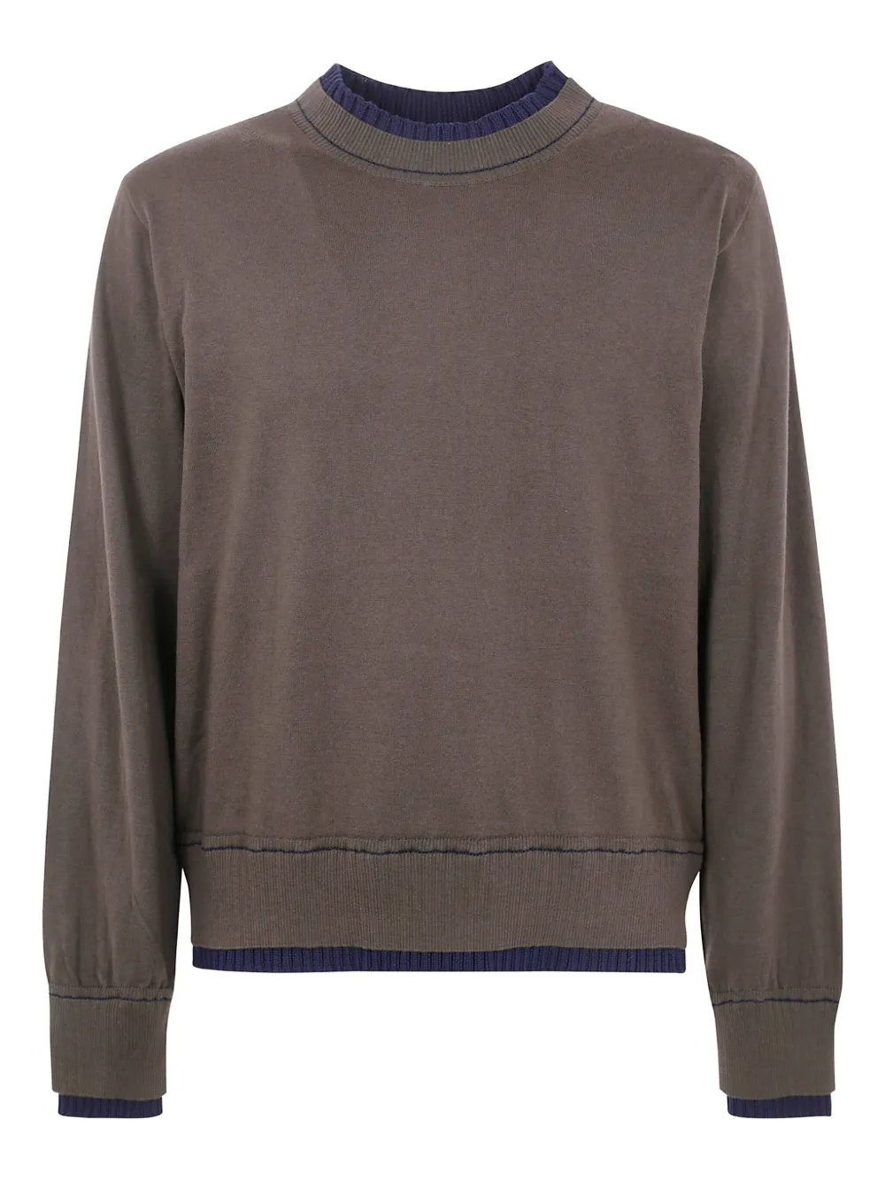 sacai contrast-trimmed sweater - ブラウン sacai contrast-trimmed sweater - ブラウン