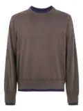sacai contrast-trimmed sweater - Brown