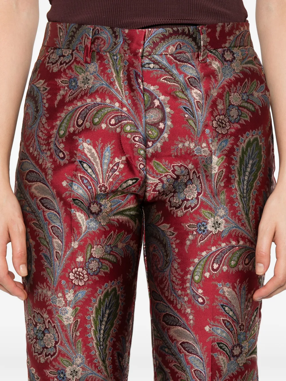 ETRO paisley-pattern trousers Rood