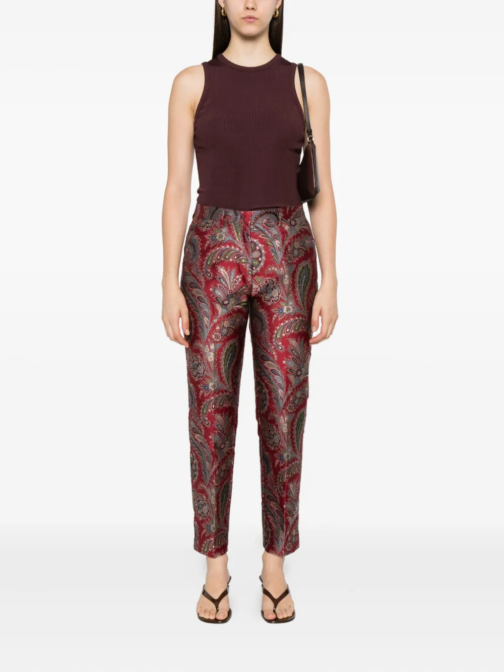ETRO paisley-pattern trousers Rood