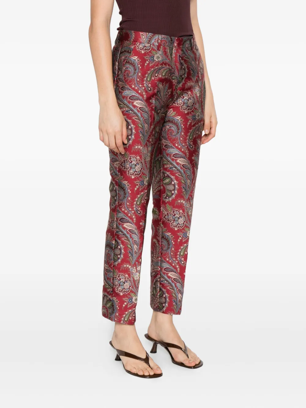 ETRO paisley-pattern trousers Rood